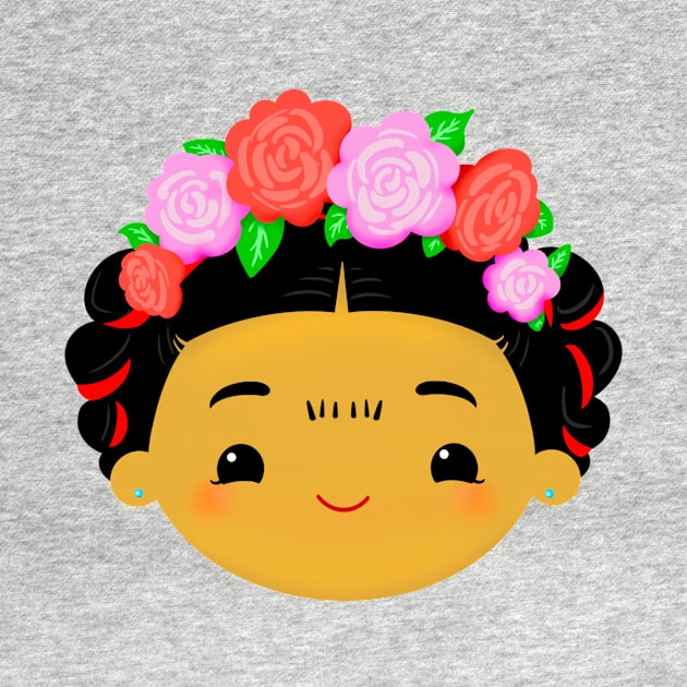 Cute Chibi Kawaii Mexican Flower Girl by Florentino